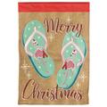Recinto 13 x 18 in. Flip Flops Merry Christmas Double Applique Garden Flag RE3463875